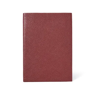 Aspinal Of London A5 Leather Bound Notebook In Red