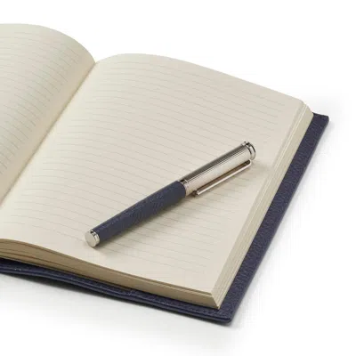 Aspinal Of London A5 Refillable Journal & Pen Set In Blue