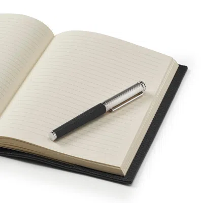 Aspinal Of London A5 Refillable Journal & Pen Set In Black