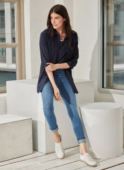 Lyssé Schiffer Button Down Shirt In True Navy In Blue