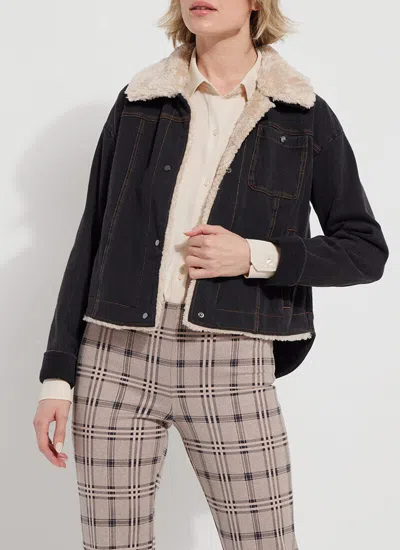 Lyssé Andi Denim Jacket W Sherpa Trim In Black