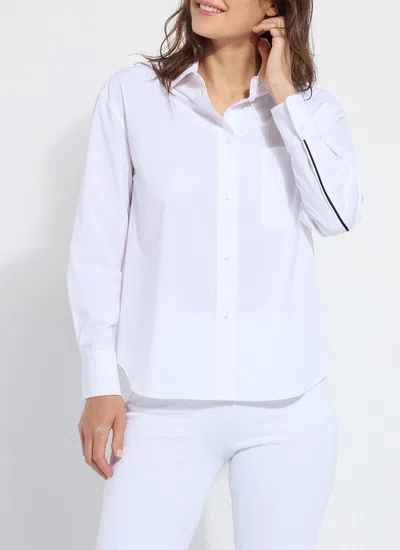Lyssé Sofia Button Down In White In White