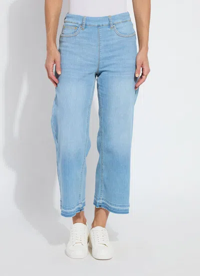 Lyssé Francis Wide Leg Crop Jean In Authentic Bleached Blue In Blue