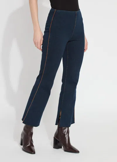 Lyssé Eloise Slim Flare Pant With Piping In Indigo In Purple