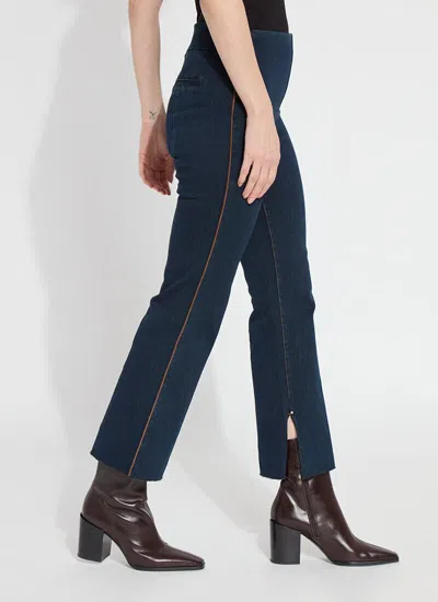 Lyssé Eloise Slim Flare Pant With Piping In Indigo In Purple