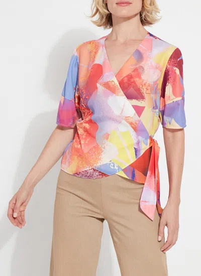 Lyssé Juno Front Tie Wrap Top In Zesty Shades