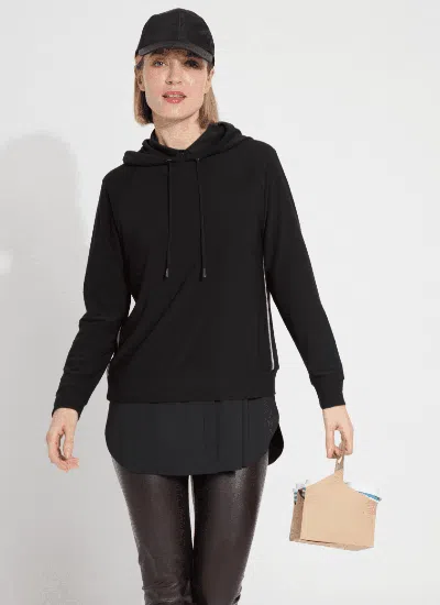Lyssé Julia Crepe Hoodie In Black