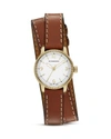 BURBERRY Double Wrap Leather Strap Watch, 30mm,1056097COGNAC