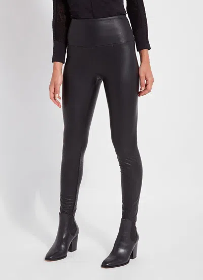 Lyssé Textured Leather Legging (28.5" Inseam) In Black