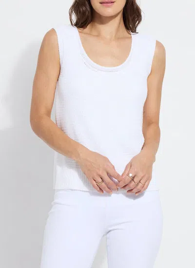 Lyssé Fiona Open Knit Sweater Tank In White