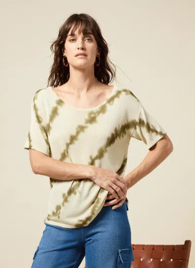 Lyssé Stelle Short Sleeve Sweater Top In Green