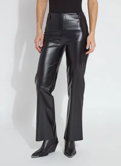 Lyssé Amara Straight Flare Vegan Leather Pants In Black Wicker
