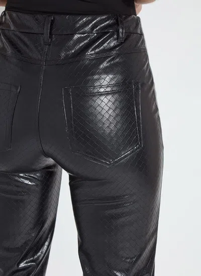 Lyssé Amara Straight Flare Vegan Leather Pants In Black Wicker