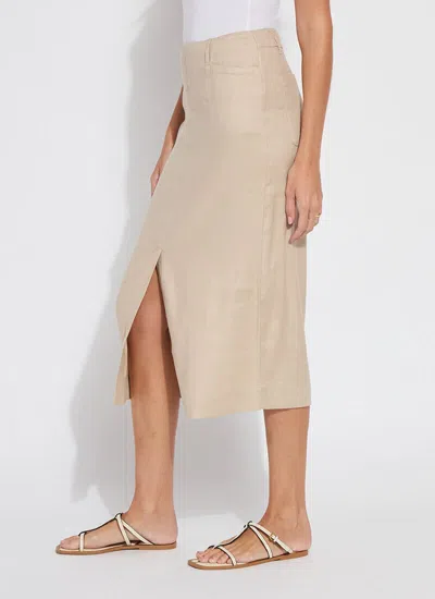 Lyssé Nixie Long Pencil Skirt In Linen In Neutral