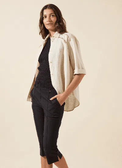 Lyssé Amanda High Waist Pull-on Capri Pants In Black
