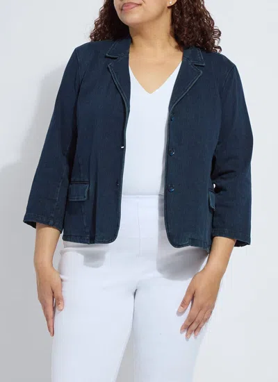 Lyssé Della Denim Cropped Blazer Curvy In White