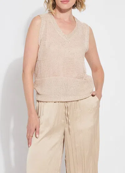 Lyssé Bria Sequined V-neck Shell Top In Chablis In Neutral