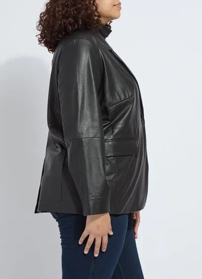 Lyssé Versatile Vegan Leather Blazer Curvy In Black