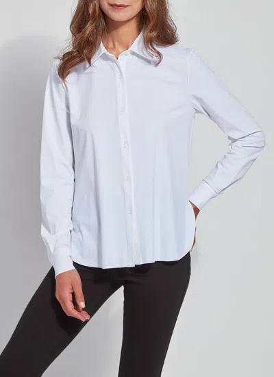 Lyssé Connie Slim Button Down Shirt In White In White