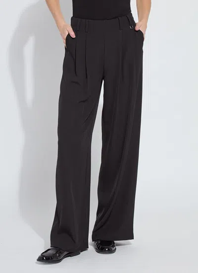 Lyssé Darcy Pleated Wide Leg Trouser In Black