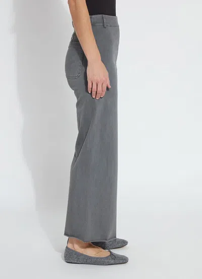 Lyssé Erin Hi Waist Wide Leg Denim In Antique Wash Charcoal In Multi