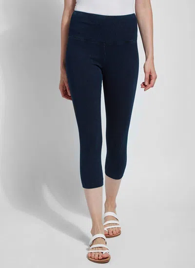 Lyssé Basic Cotton Capri In Navy In Blue