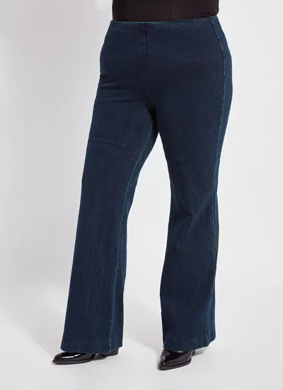 Lyssé Cotton Blend Denim Trouser In Mid Washa In Blue