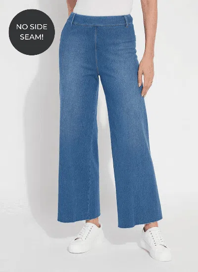Lyssé Erin High Waist Wide Leg Denim Pant In Mid Wash In Blue
