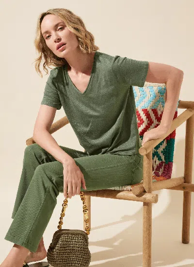 Lyssé High Rise Ankle Baby Bootcut Jeans In Mid Wash In Indigo