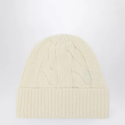 Polo Ralph Lauren Cream Polo Bear Wool Blend Beanie In Neutral