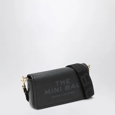Marc Jacobs Mini Black Crossbody Bag With Engraved Logo In Metallic