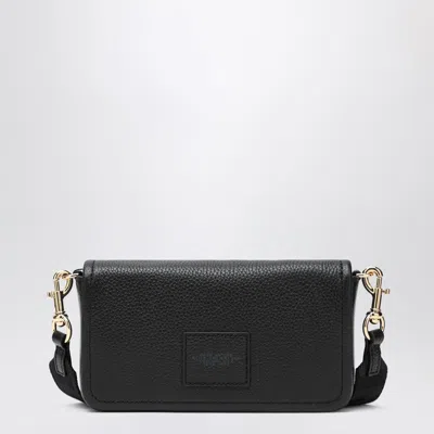 Marc Jacobs Mini Black Crossbody Bag With Engraved Logo In Metallic