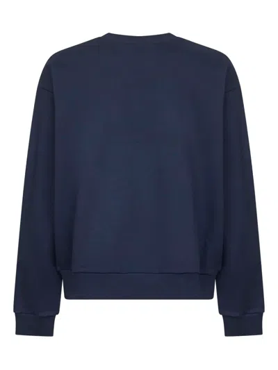 Marni Navy Logo Patch Sweatshirt In Blue