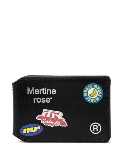 Martine Rose Logo-plaque Leather Wallet In Black