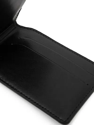 Martine Rose Logo-plaque Leather Wallet In Black