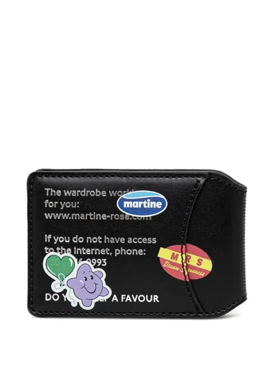 Martine Rose Logo-plaque Leather Wallet In Black