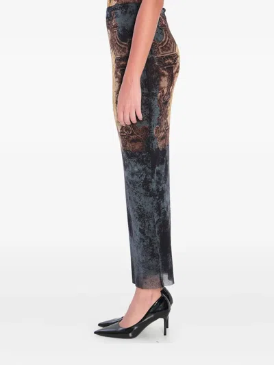 Jean Paul Gaultier "médaillon" Skirt In Blue