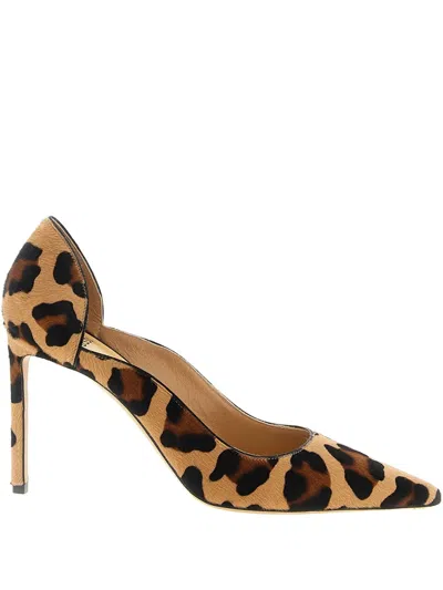 Francesco Russo Leopard Print Pointed Toe Pumps In Brown