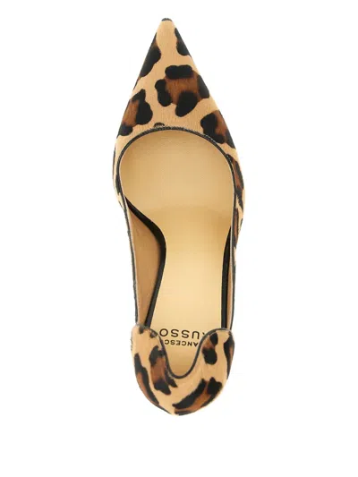Francesco Russo Leopard Print Pointed Toe Pumps In Brown