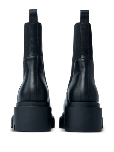 Rick Owens Chunky Sole Ankle Boots With Elastic Panels In Black