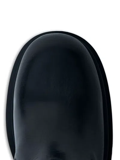 Rick Owens Chunky Sole Ankle Boots With Elastic Panels In Black