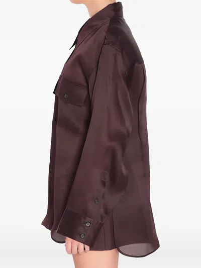 Khaite Matteo Organza Shirt In Brown