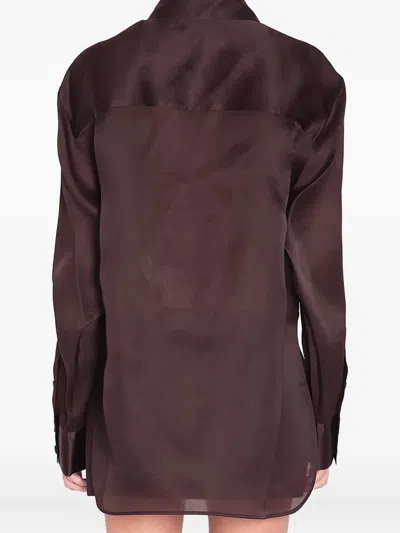 Khaite Matteo Organza Shirt In Brown