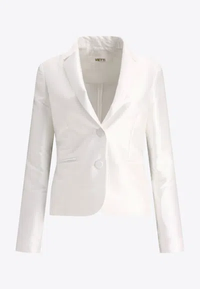 Fit F.it Satin Single-breasted Blazer In Neutral