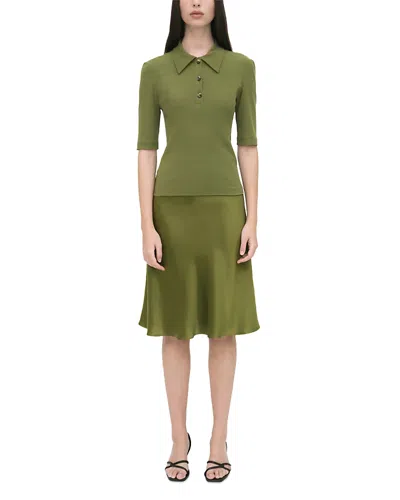 Rosetta Getty Bias Slip Skirt In Green