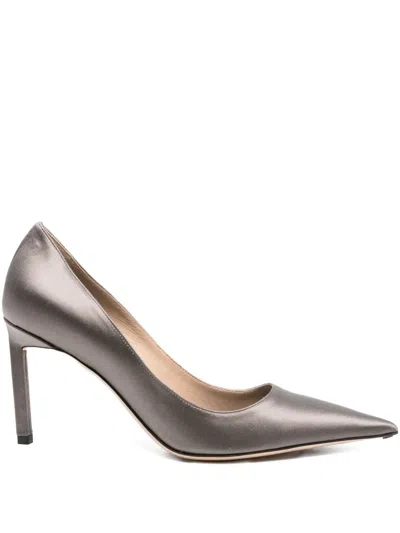 Tom Ford 85mm Betty Satin Pointed-toe Pumps In Gray