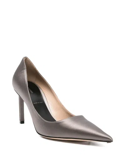 Tom Ford 85mm Betty Satin Pointed-toe Pumps In Gray