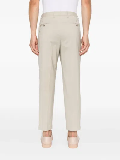 褶饰羊毛混纺长裤