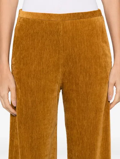 Forte Forte Double Velvet High Waist Pants In Brown