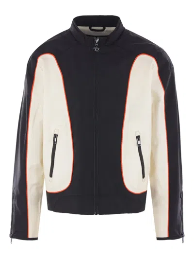 拼接拉链机车夹克